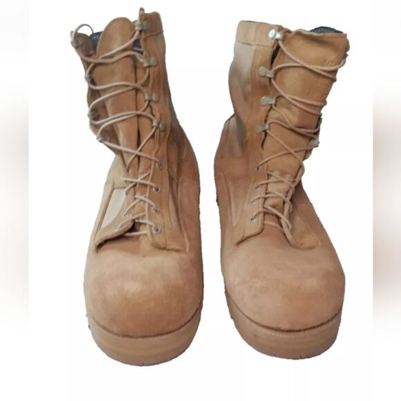 Wellco  Combat Boot Men\'s Size 15.5 EW~ Extra Wide Canvas, Suede, Leather Tan main image 8